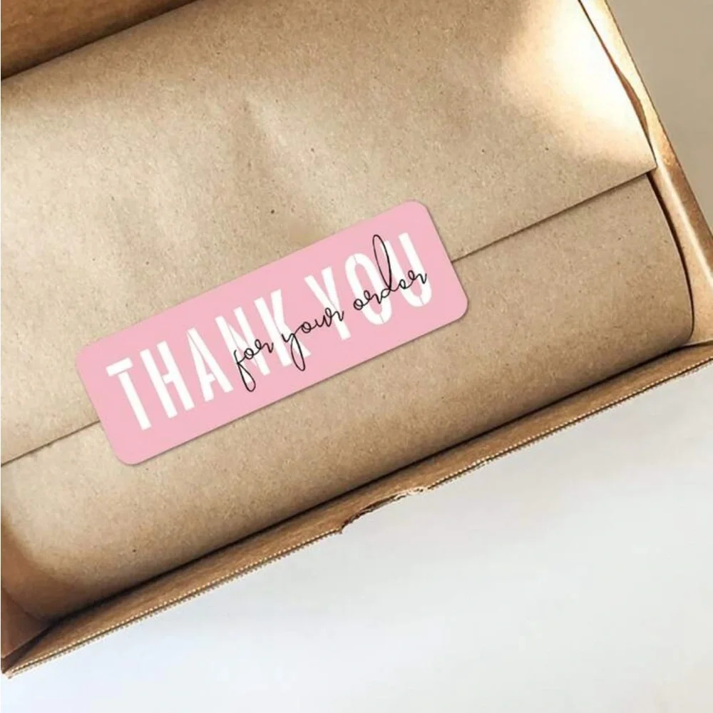 Pink Thank You Stickers, 30 ct